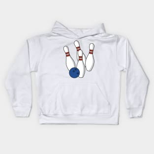 Bowling Ball and Pins Kids Hoodie